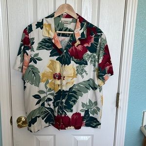 Tommy Bahamas button down silk blouse